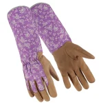 Long Cuff Leather Garden Gloves Yard Working Rose Pruning Water-Proof