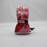 Pink Red Camo Ski Gloves Waterproof Windproof Thermal Insulated Snowboard Gloves Adjustable Wrist Strap & Drawstring Cuff for Winter Snow Sports
