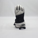 Glissade Black White Spliced Ski Gloves Waterproof Windproof Thermal Snowboard Gloves with Adjustable Wrist Strap & Anti-Lost Lanyard Unisex