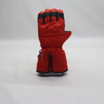 Red Black Spliced Ski Gloves Waterproof Windproof Thermal Snowboard Gloves with Side Zipper Elastic Cuff Unisex