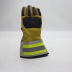 Leather Firefighter Work Gloves, Impact Resistant Safety Gloves with High Visibility Reflective Cuff for Fire Rescue Heavy Industrial Work
